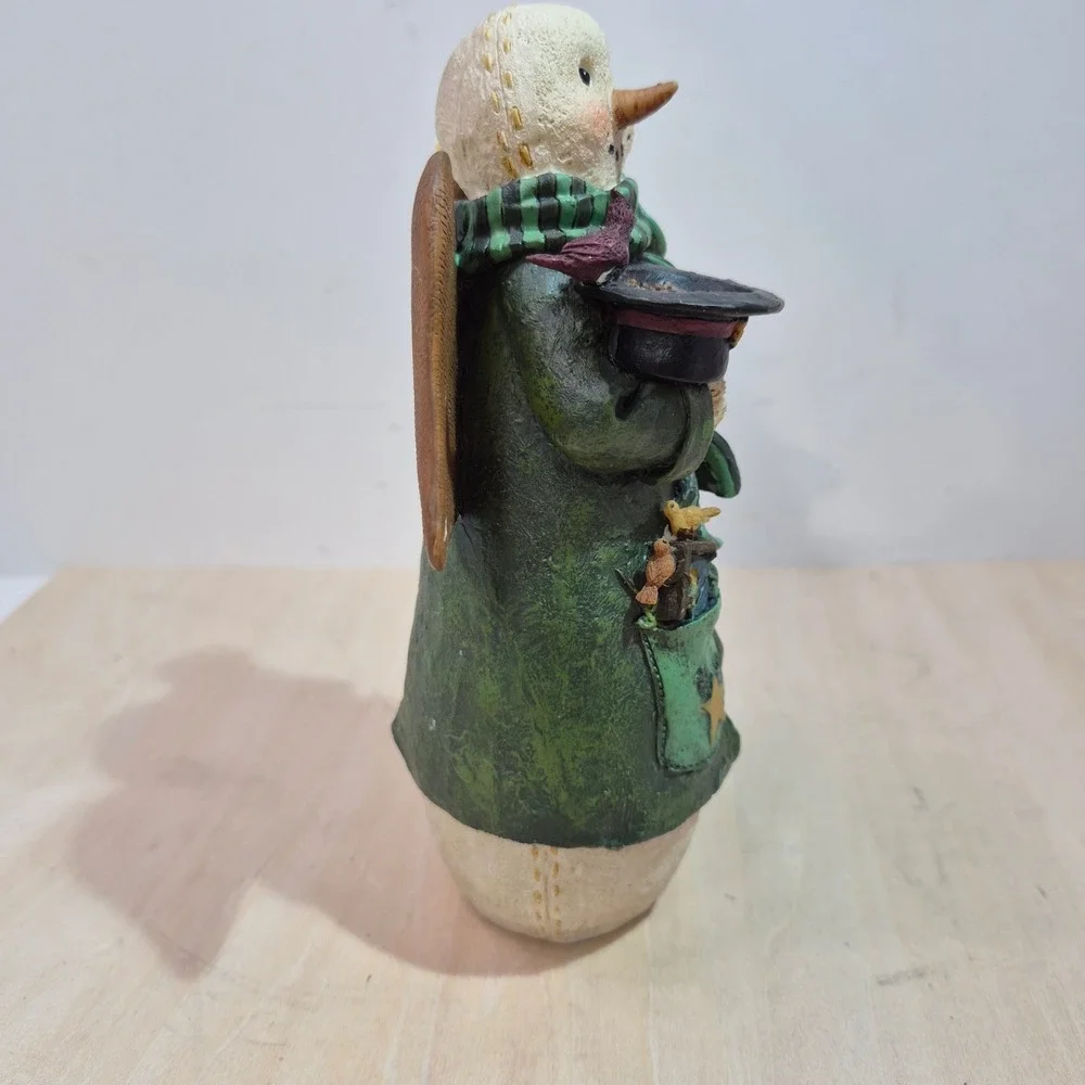 Vintage 1999 Raz Imports Deb Strain Snowman Angel Bird Lover Figurine 6.5‎ Inch